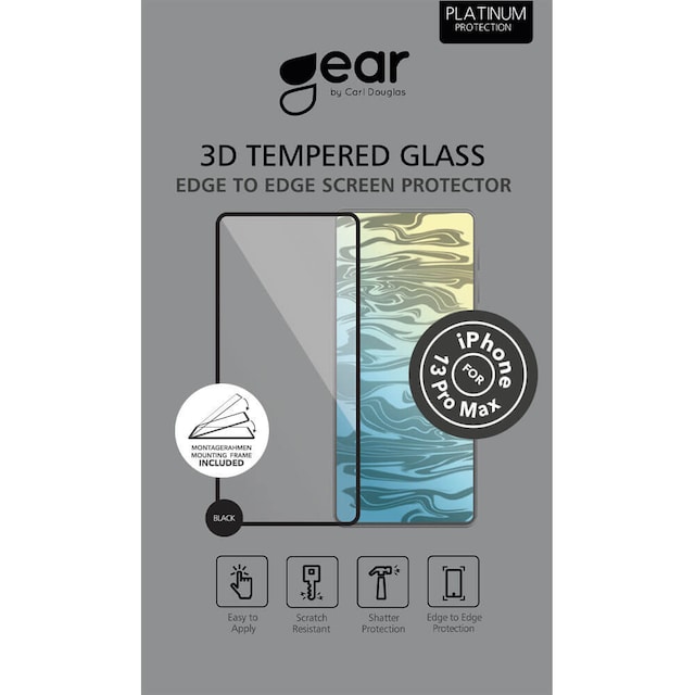GEAR Hærdet Glas 3D Full Cover Sort iPhone 13 Pro Max / 14 Plus