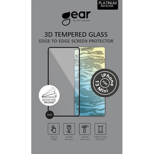 GEAR Hærdet Glas 3D Full Cover Sort iPhone 13 Mini