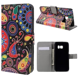 Pung Taske til Samsung Galaxy S7 - Paisley Blomster