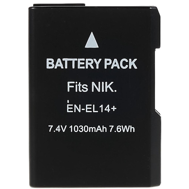 EN-EL14+Li-ion batteri til Nikon D3000 D3100 D3200 D3300 D3400 osv
