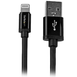 StarTech.com USBLT2MB, 2 m, Lightning, USB A, Hanstik, Hanstik, Sort