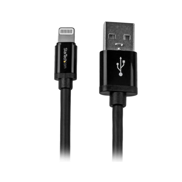 StarTech.com USBLT2MB, 2 m, Lightning, USB A, Hanstik, Hanstik, Sort