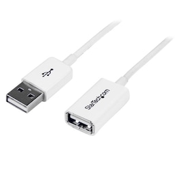 StarTech.com 3m USB2.0 m/f, 3 m, USB A, USB A, USB 2.0, Hane/Hona, Vit