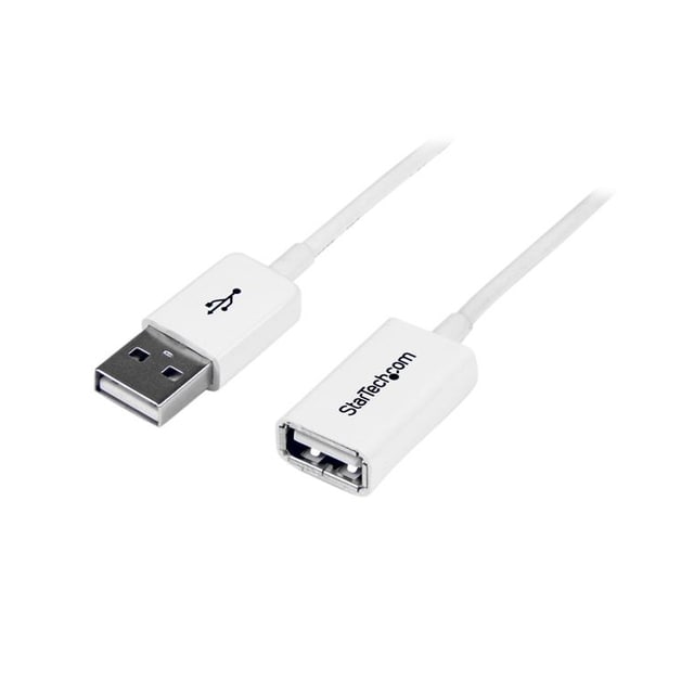 StarTech.com 3m USB2.0 m/f, 3 m, USB A, USB A, USB 2.0, Hane/Hona, Vit