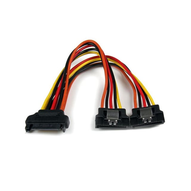 StarTech.com PYO2LSATA, 0,15 m, SATA 15-stik, 2 x SATA 15 stikben, Hanstik, Hunstik, Lige