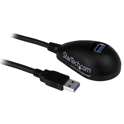 StarTech.com 1,5 m svart SuperSpeed USB 3.0-förlängningskabel till skrivbordet