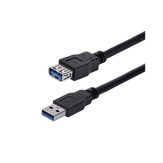 StarTech.com USB3SEXT1MBK, 1 m, USB A, USB A, USB 3.2 Gen 1 (3.1 Gen 1), 5000 Mbit/s, Sort