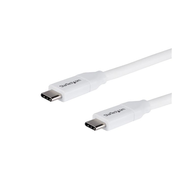StarTech.com USB-C till USB-C-kabel med 5A PD - M/M - vit - 2 m - USB 2.0 - USB-