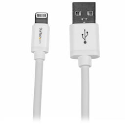 StarTech.com USBLT2MW, 2 m, Lightning, USB A, Hanstik, Hanstik, Hvid