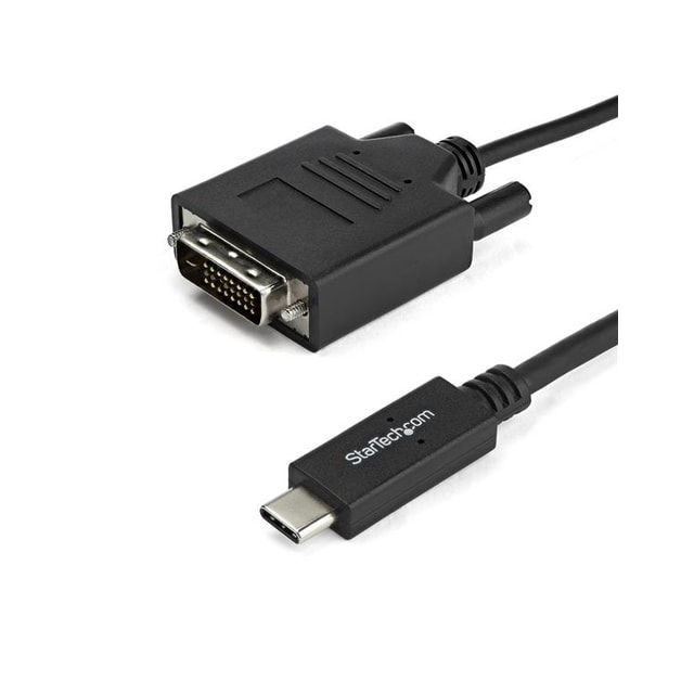 StarTech.com 2 m USB-C till DVI-kabel - 1920 x 1200 - Svart, 2 m, USB Type-C, DV