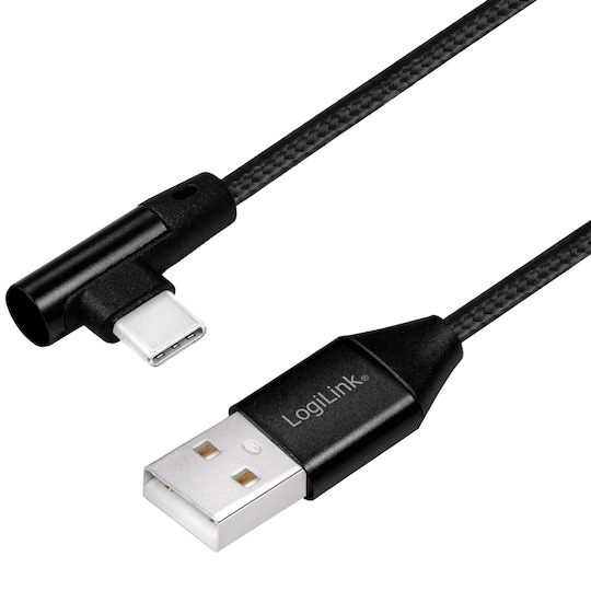Vinklet USB-C kabel USB 2.0 Max 3A 0,3m | Elgiganten