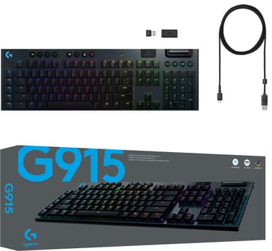 Logitech G915 Lightspeed trådløst gaming tastatur (GL Tactile switch.)