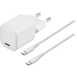 Sandstrøm 20W USB-C-oplader med USB-C-kabel