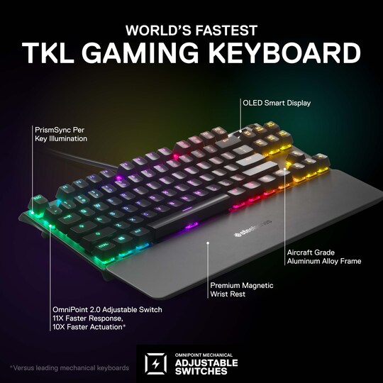SteelSeries Apex Pro TKL tenkeyless gaming tastatur | Elgiganten