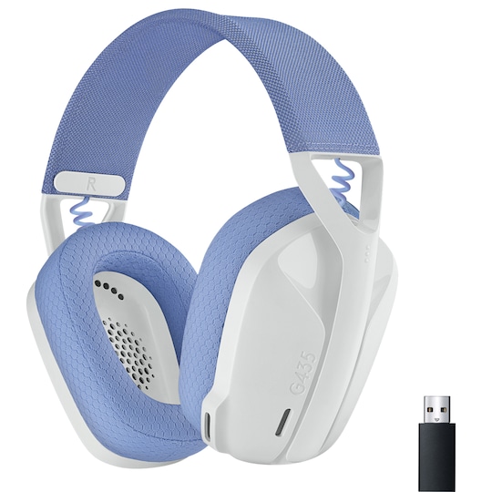 Logitech G435 LIGHTSPEED trådløst gaming headset (hvid) | Elgiganten