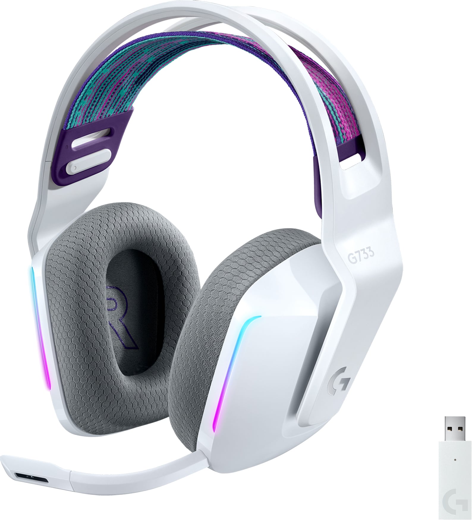 Logitech G733 Wireless Lightspeed RGB gaming headset (hvid) | Elgiganten