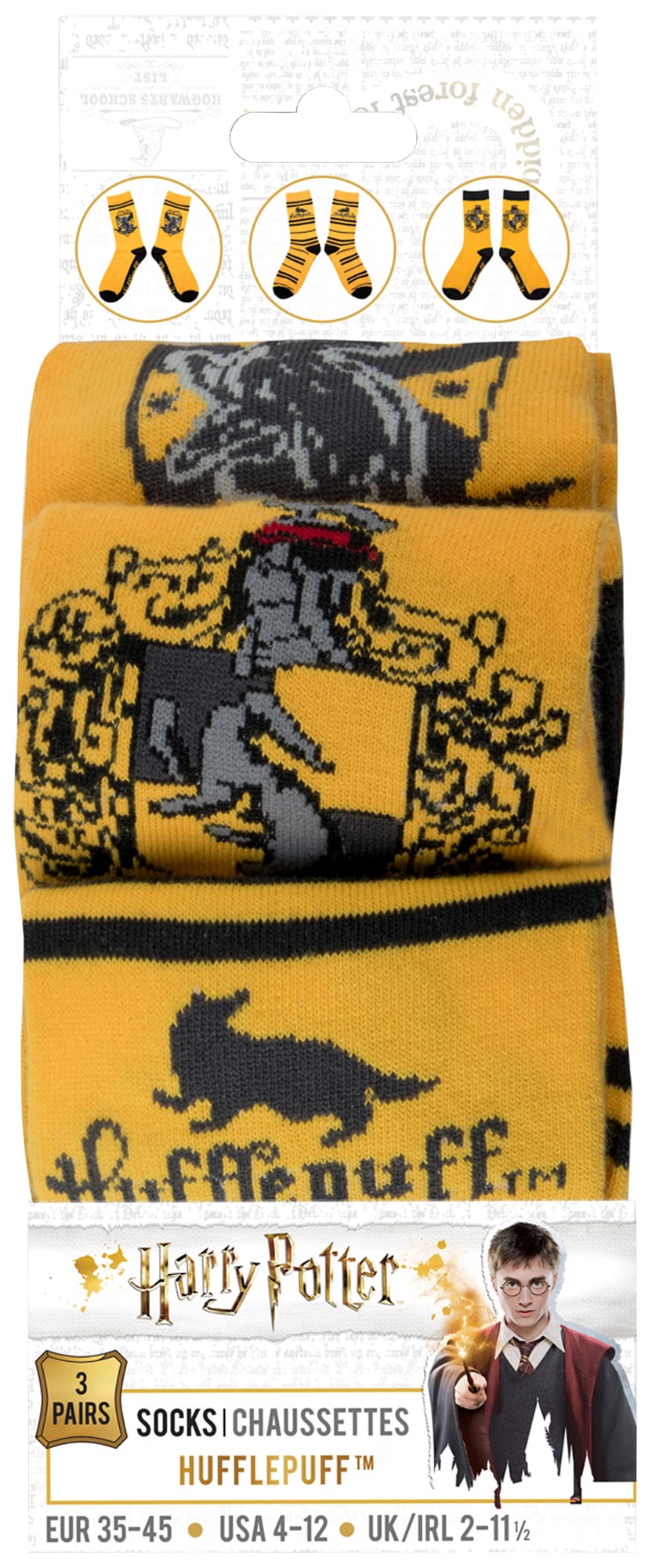 Hogwarts sokker 3-pak (Hufflepuff) | Elgiganten