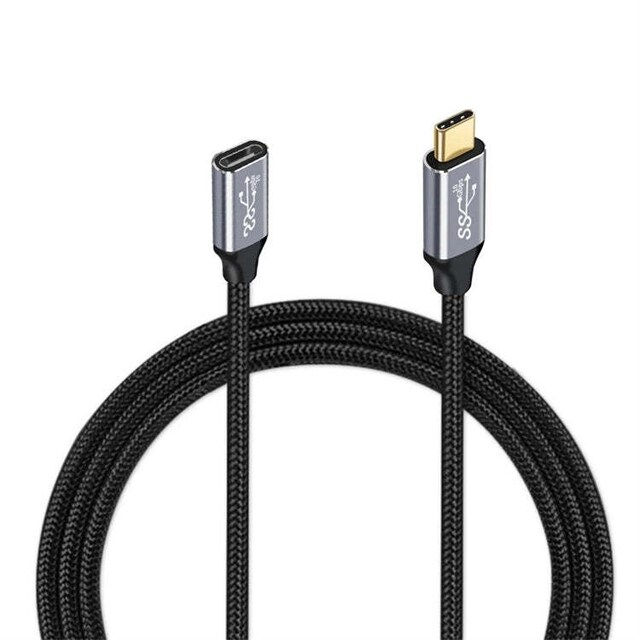 NÖRDIC 3m USB3.2 SuperSpeed ​​​​USB 5Gbps USB-C til C forlængerkabel med strømforsyning 60W og 4K60Hz video