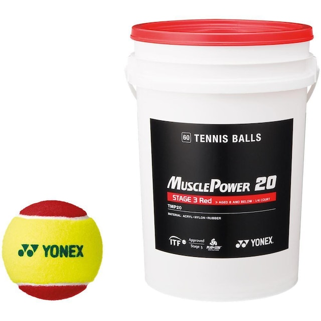 Yonex Muscle Power 20 Röd Kids, Tennisbolde