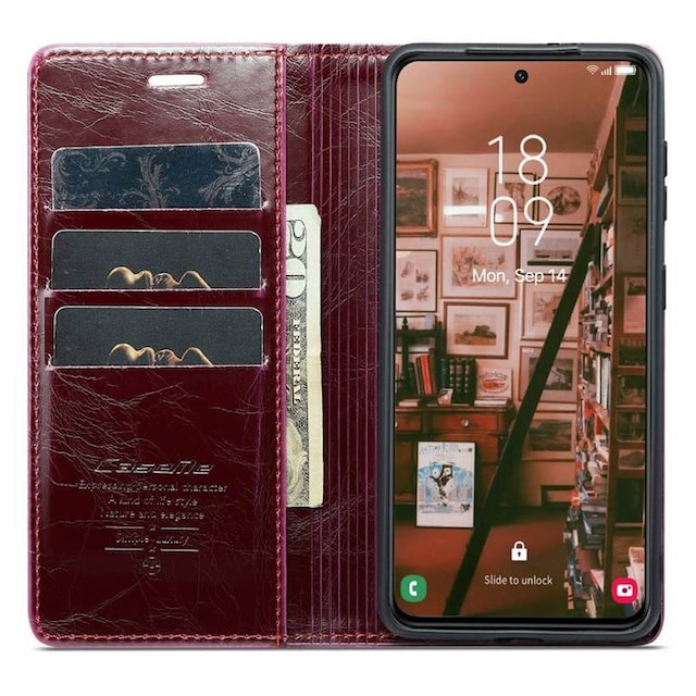 CaseMe Wallet 3-kort Samsung Galaxy S23 - Vinrød