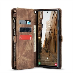 Multi Wallet CaseMe 11-kort Samsung Galaxy S23 Ultra - Brun