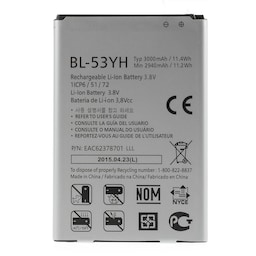 Til LG G3 3.80V 2940mAh Li-Polymer Batteri Udskiftning BL-53YH)