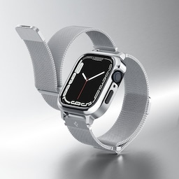 Spigen Apple Watch 45mm Armbånd Metal Fit Pro Sølv
