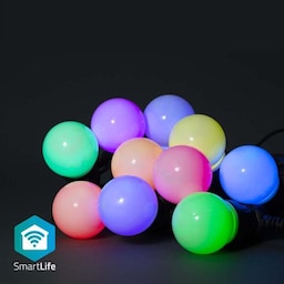 Nedis SmartLife Dekorative Lys | Party Lights | Wi-Fi | Hvid / RGB | 10 LED s | 9.00 m | Android™ | Pærediameter: 50 mm