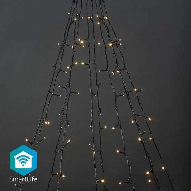 Nedis SmartLife jluelys | Træ | Wi-Fi | Varm Hvid | 200 LED s | 20.0 m | 10 x 2 m | Android™ / IOS