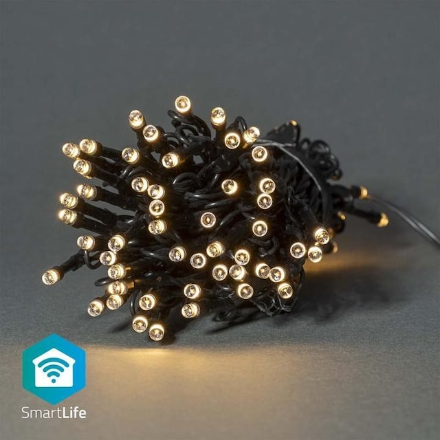 Nedis SmartLife jluelys | Snor | Wi-Fi | Varm Hvid | 50 LED s | 5.00 m | Android™ / IOS