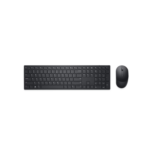 Dell Pro -tastatur og mus (RTL BOX) KM5221W trådløs, trådløs (2,4 GHz), batterier inkluderet, US International (QWERTY), sort