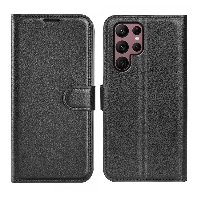 Nordic Covers Samsung Galaxy S23 Ultra Etui Litchi Raven Black