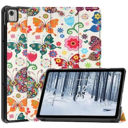 Nokia T21 Trifold Stand Sleep Wake Tabletcover-etui - Sommerfugle