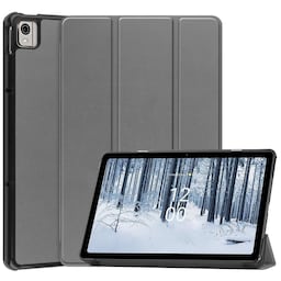 Nokia T21 Tri-fold Stand Wake/Sleep Cover Tablet-etui - Grå