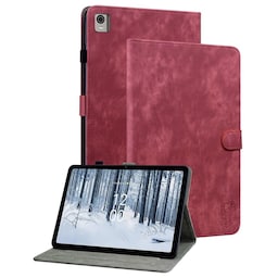 Til Nokia T21 Taske Imprintet Cute Tiger Tablet Cover Kortholder - Rød