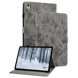 Til Nokia T21 Taske Imprintet Cute Tiger Tablet Cover Kortholder - Grå