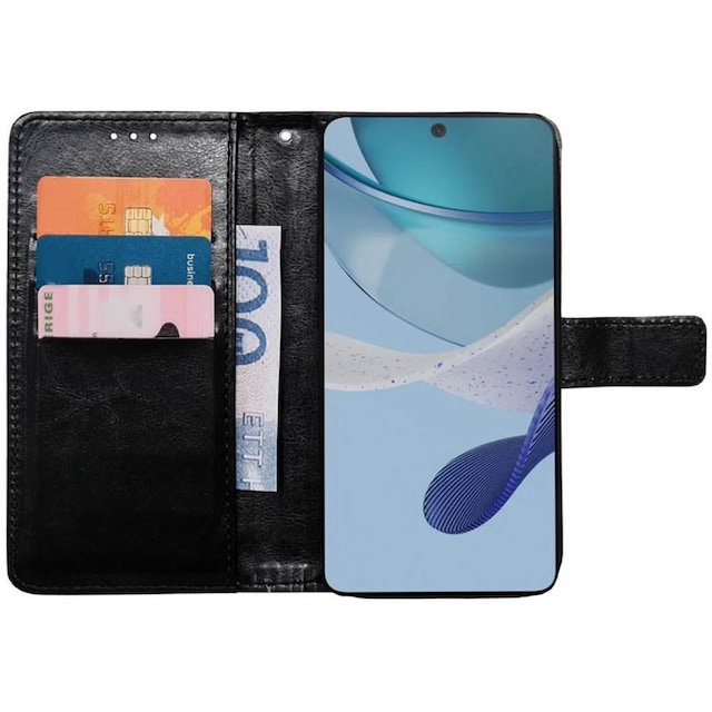 Wallet cover 3-kort Motorola Moto G53 - Sort