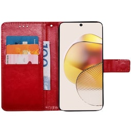 Wallet cover 3-kort Motorola Moto G73 - Rød