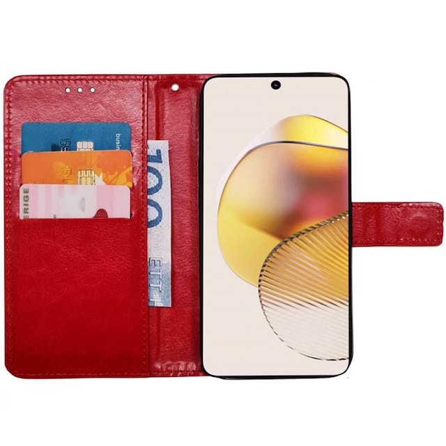 Wallet cover 3-kort Motorola Moto G73 - Rød