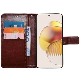 Wallet cover 3-kort Motorola Moto G73 - Brun