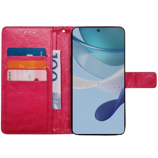 Wallet cover 3-kort Motorola Moto G53 - Lyserød