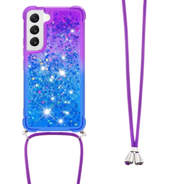 SKALO Samsung S23 Kvicksand Glitter Mobile Collar - Lilla-Blå