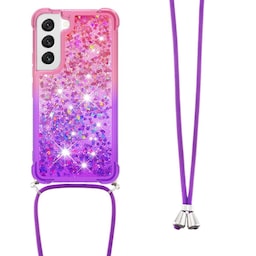 SKALO Samsung S23 Kvicksand Glitter Mobile Collar - Pink-Lilla