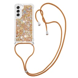 SKALO Samsung S23 Kvicksand Glitter Mobile Collar - Guld
