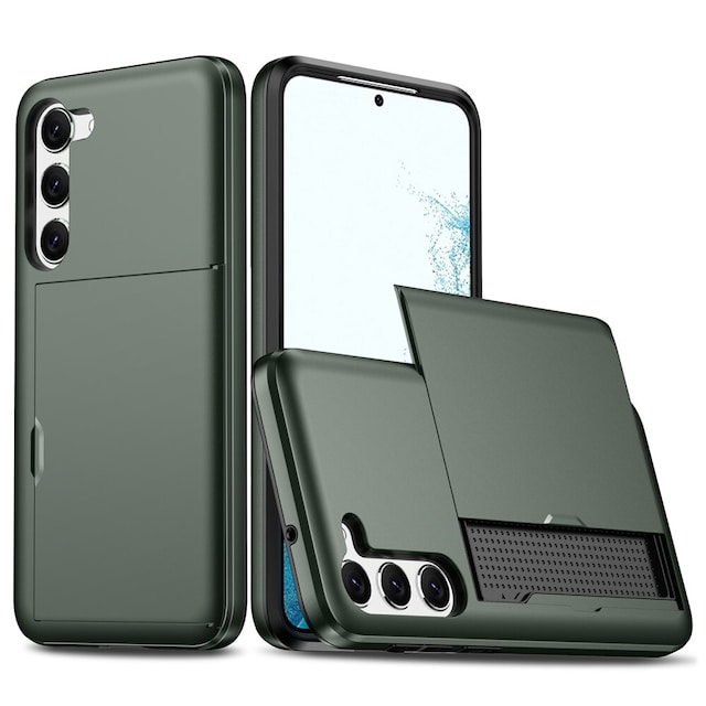 SKALO Samsung S23 Armor Cover kortholder - Mørkegrøn