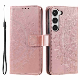 SKALO Samsung S23 Mandala Flip Cover - Rosa guld