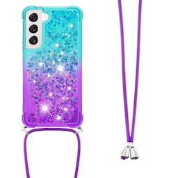 SKALO Samsung S23 Kvicksand Glitter Mobile Collar - Turkis-Lilla