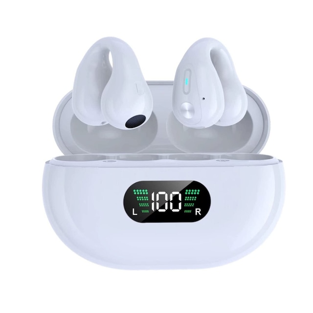 Trådløse åbne øre-hovedtelefoner Bluetooth 5.3 Hvid