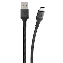 Strikeline Braided ladekabel USB-C til USB-A - 300 cm - sort