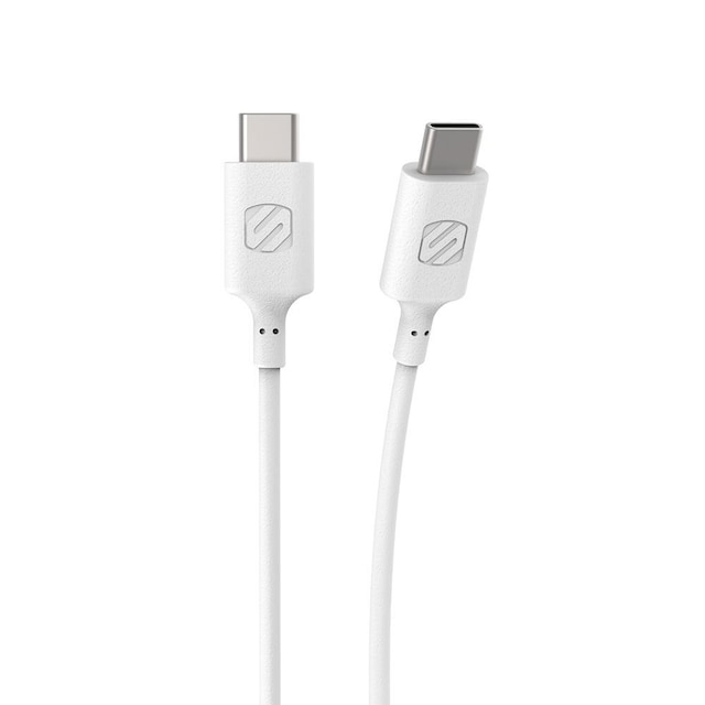 Strikeline ladekabel USB-C til USB-C - 93 cm - hvid